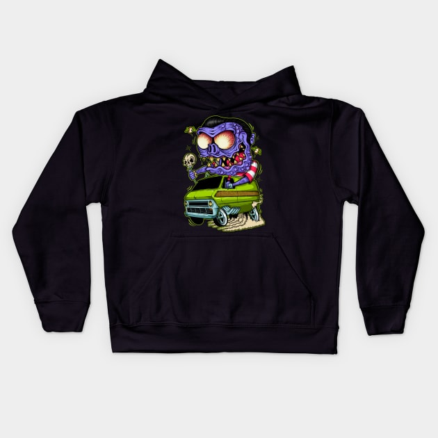 Monster van Kids Hoodie by Il villano lowbrow art